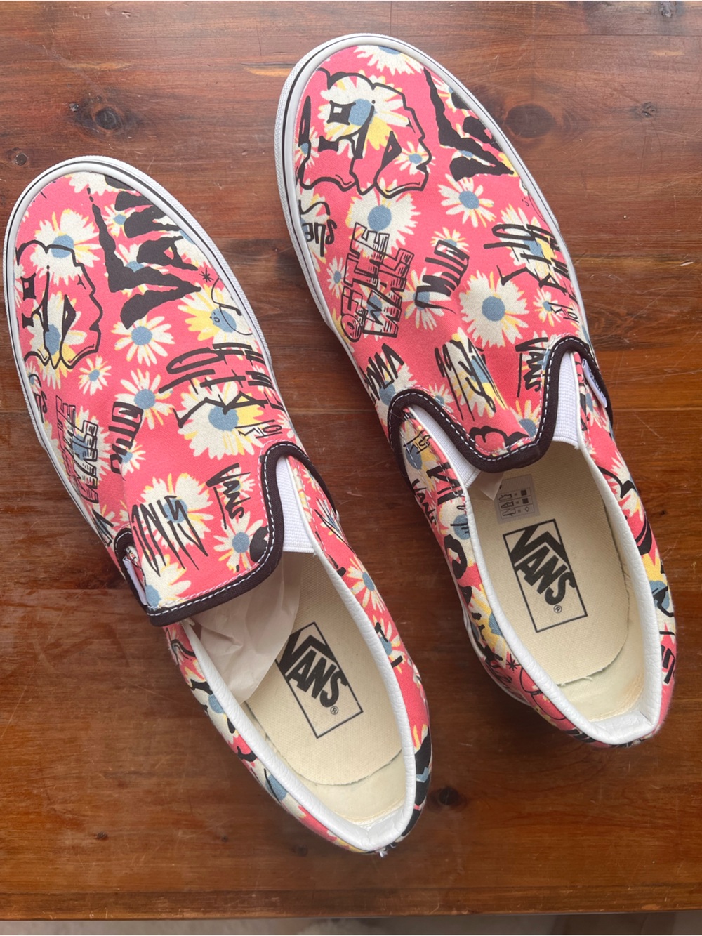 Vans Floral Slip-On Sneakers - Pink, Black, White